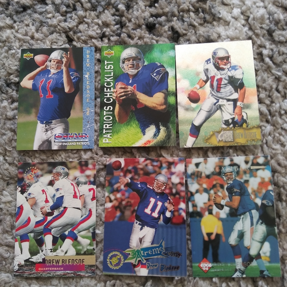 Collectibles..look!! Drew Bledsoe lot of 6 cards .rare ones.nice set